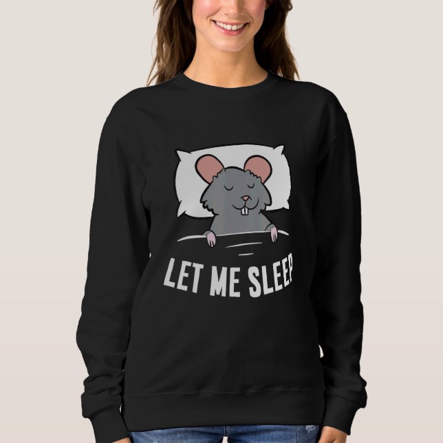 Camiseta Sleeping Rat Let Me Sleep Cute Napping Rat (Frente)