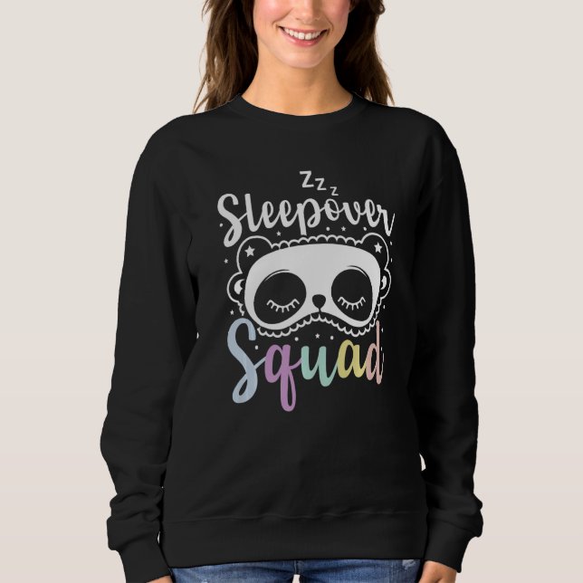 Camiseta Sleepover Squad Party Panda Dormindo Unhas E Fazen (Frente)