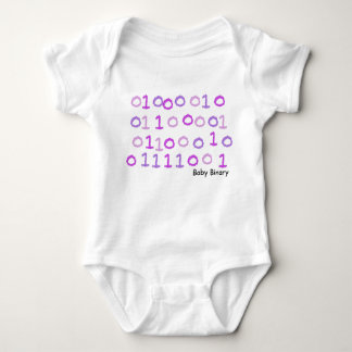 Camiseta Sleepsuit binário cor-de-rosa do bebê