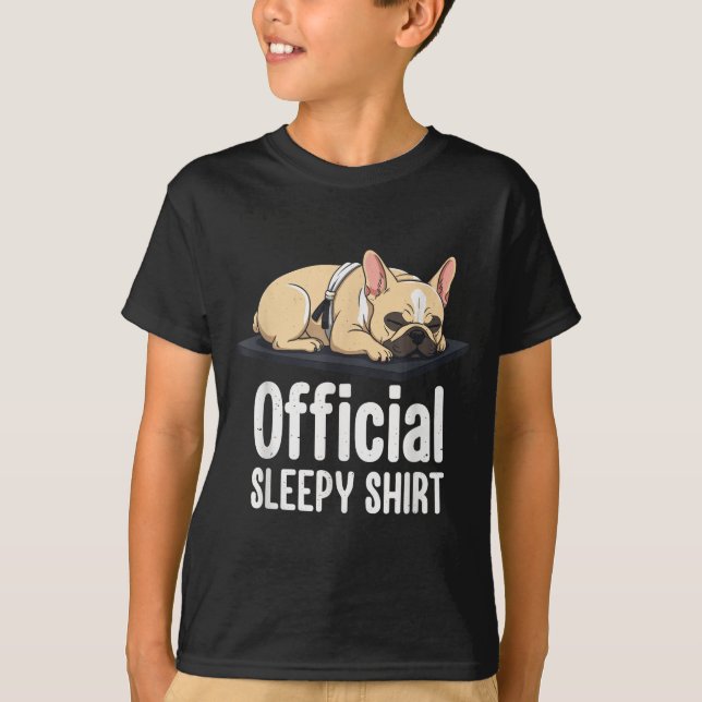 Camiseta Sleepy French Bulldog Funny Dog Lovers Men Women K (Frente)