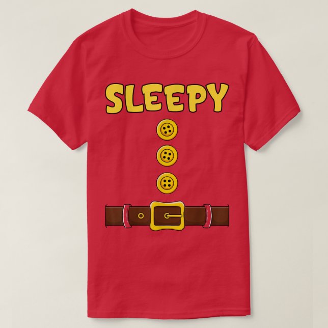 Camiseta Sleepy Halloween Dwarf Costume Matching Group Coup (Frente do Design)