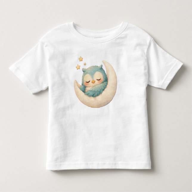 Camiseta Sleepy Owl on the Moon  (Frente)