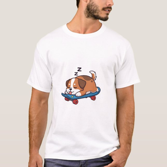 Camiseta Sleepy Skate Pup (Frente)