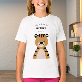 Camiseta Sleepy Tiger Neutral Baby Shower Outfit
