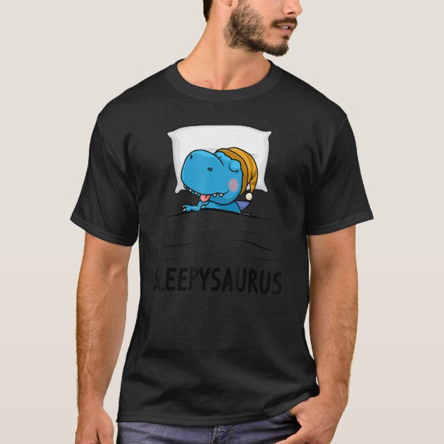 Camiseta Sleepysaurus noturno Dinossaur Dino Rex (Frente)