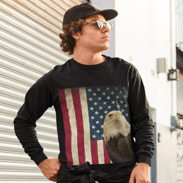 Camiseta Sleeve de Bandeira Grande Americana