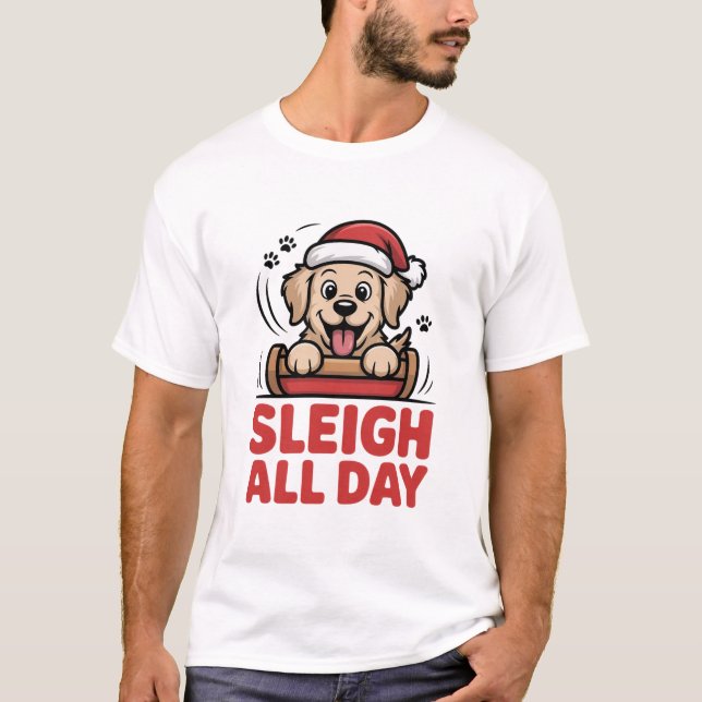 Camiseta Sleigh All Day Joyful Retriever (Frente)