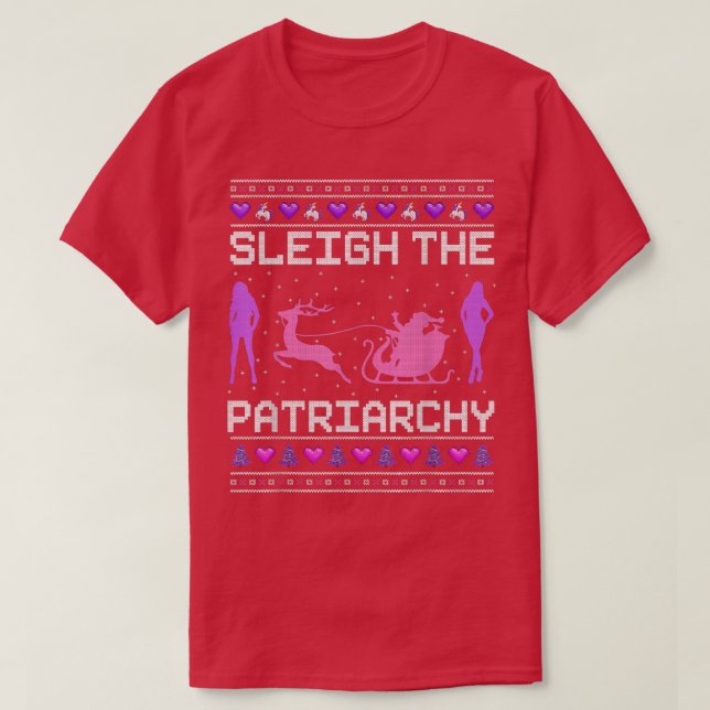 Camiseta Sleigh, O Feminismo Patriarcado Meme Feio (Frente do Design)