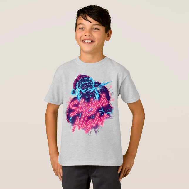 Camiseta Sleigh the Night Shirt Electric Holiday Spirit  (Frente Completa)