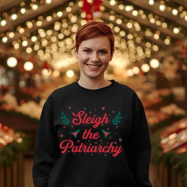 Camiseta Sleigh The Patriarchy Feminist Christmas (Criador carregado)