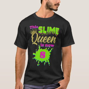Camiseta Slime Queen 8ª Festa de aniversário, 8 Anos Menina
