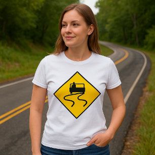 Camiseta Slippery Road Sign