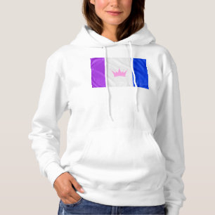 Camiseta SlipperyJoe arrasta bandeira do orgulho roxa branc