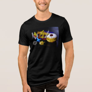 Camiseta SlipperyJoe Hanukkah natureza-morta simbólica feri