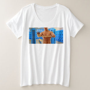 Camiseta SlipperyJoe muscular homem abdominal quarto de ves
