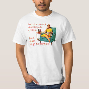 Camiseta SlipperyJoe socializando vintage do bebendo