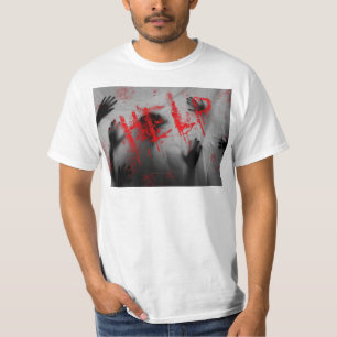 Camiseta SlipperyJoe visual assustador temático de terror g