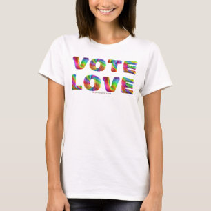 Camiseta SlipperyJoe voto amor igualdade pelo arco-íris tex