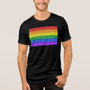 Camiseta SlipperyJoe's clássico arco-íris tátil feito à mão