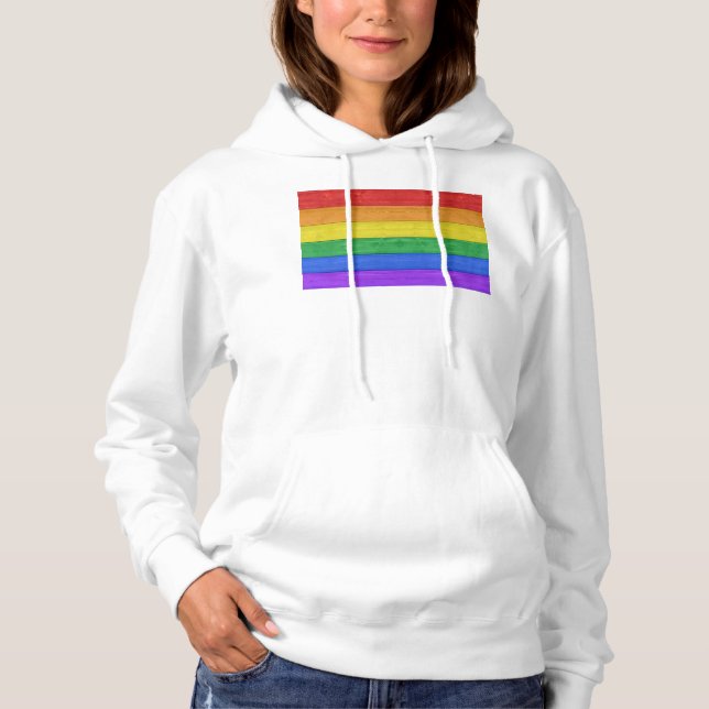Camiseta SlipperyJoe's clássico arco-íris tátil feito à mão (Frente)