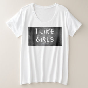 Camiseta SlipperyJoe's Eu Gosto de Garotas quadro-negro suj
