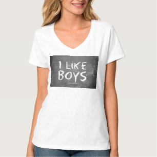 Camiseta SlipperyJoe's Eu Gosto de Meninos quadro-negro suj