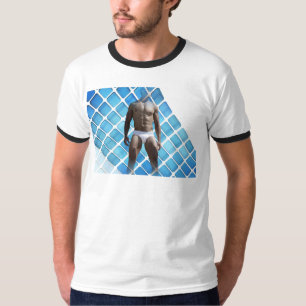 Camiseta SlipperyJoe's homem musculoso abdômen tanquinho cu