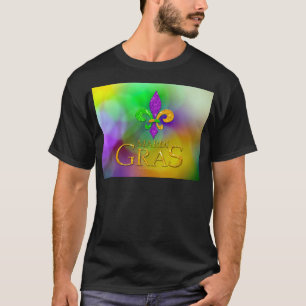 Camiseta SlipperyJoe's Mardi Gras purple gold green fleur-d
