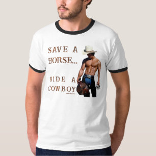 Camiseta SlipperyJoe's Salve a cavalo Ride A Cowboy hat mus