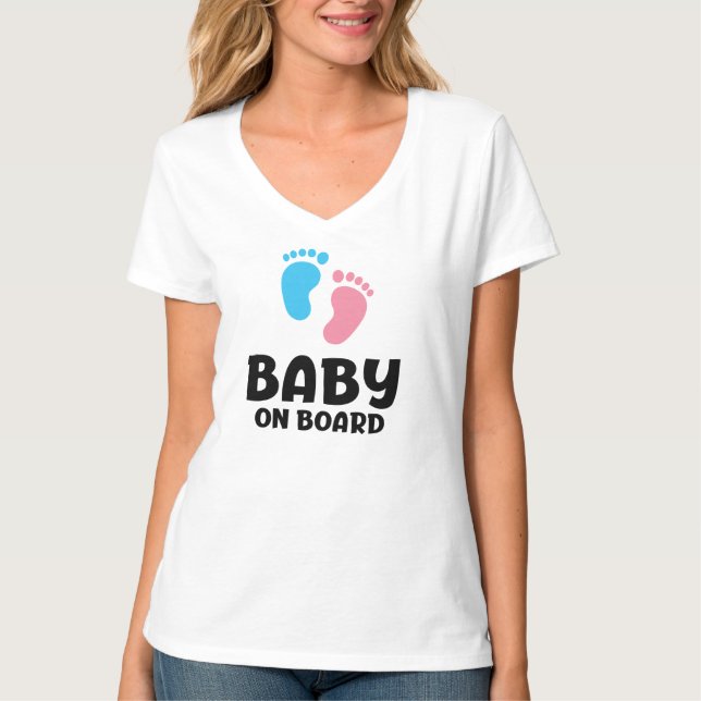 Camiseta Slogan baby on board - baby aan boord, in auto.  (Frente)