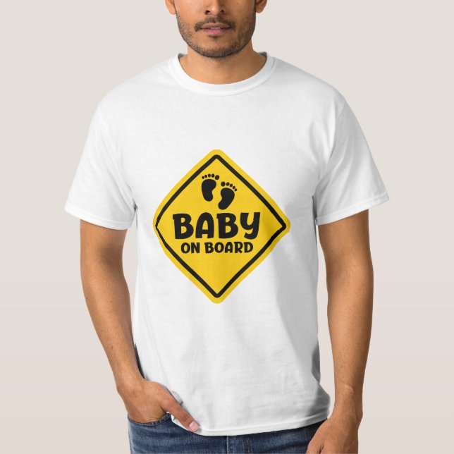 Camiseta Slogan baby on board - baby aan boord, in auto. (Frente)