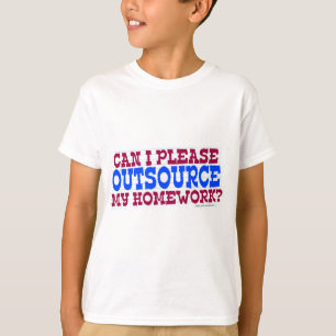 Camiseta Slogan da Escola Engraçada do Outsource Homework