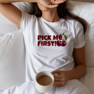 Camiseta Slogan da mãe da cereja vermelha engraçada