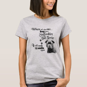 Camiseta Slogan da raça de cachorro giro Staffordshire Bul