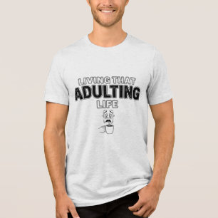 Camiseta Slogan de Café Cansado Vida Adulto Divertida