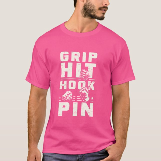 Camiseta Slogan de Combinação de Pinos do Gancho de Acertos (Frente)