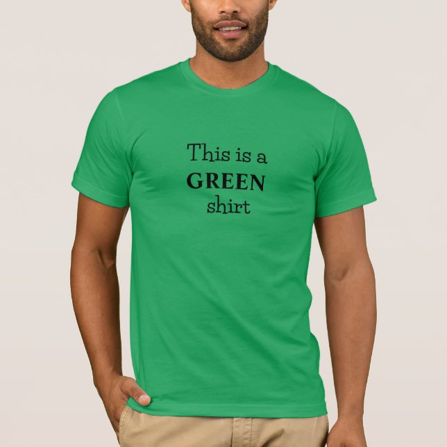 Camiseta Slogan de cor verde - Camisa-T (Frente)