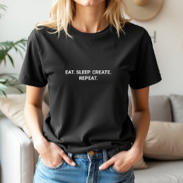 Camiseta Slogan de Repetição de Crio de Repouso de Comida P