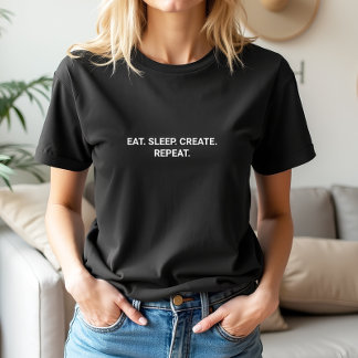 Camiseta Slogan de Repetição de Crio de Repouso de Comida P