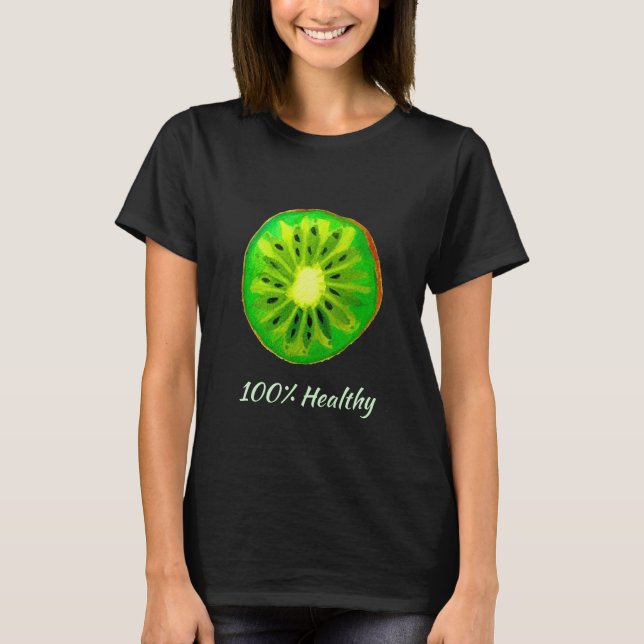 Camiseta Slogan de saúde pop de citros Kiwi fruta (Frente)