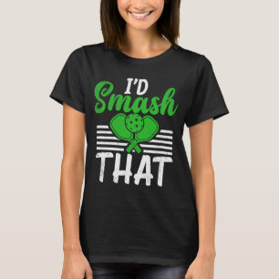 Camiseta Slogan do Esporte de Pickleball Eu esmagaria o pic