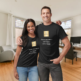 Camiseta Slogan do logotipo comercial de clientes felizes e
