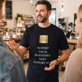 Camiseta Slogan do logotipo comercial local de suporte a pr