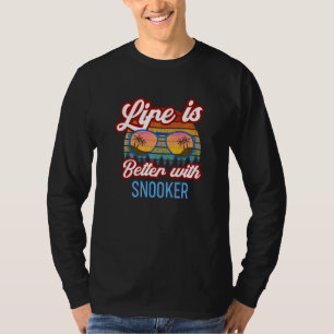 Camiseta Slogan do Pôr do Sol Retro com Snooker