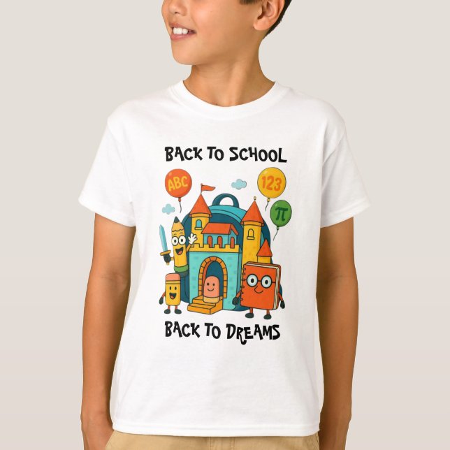 Camiseta Slogan do Reino de Volta à Escola: (Frente)