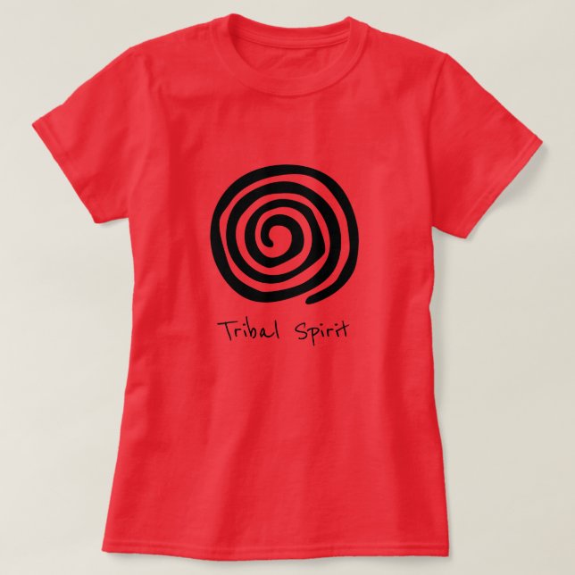 Camiseta Slogan espiral espiral petroglifo arte tribal (Frente do Design)