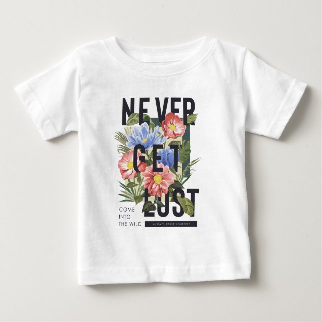 Camiseta Slogan Floral Nunca Perdido (Frente)