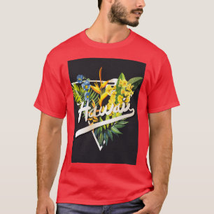 Camiseta Slogan gráfico do Havaí com flor tropical