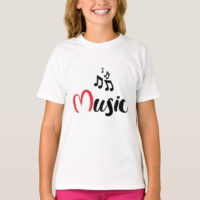 Camiseta Slogan ik hou van muziek. Liefde voor muziek. (Frente)