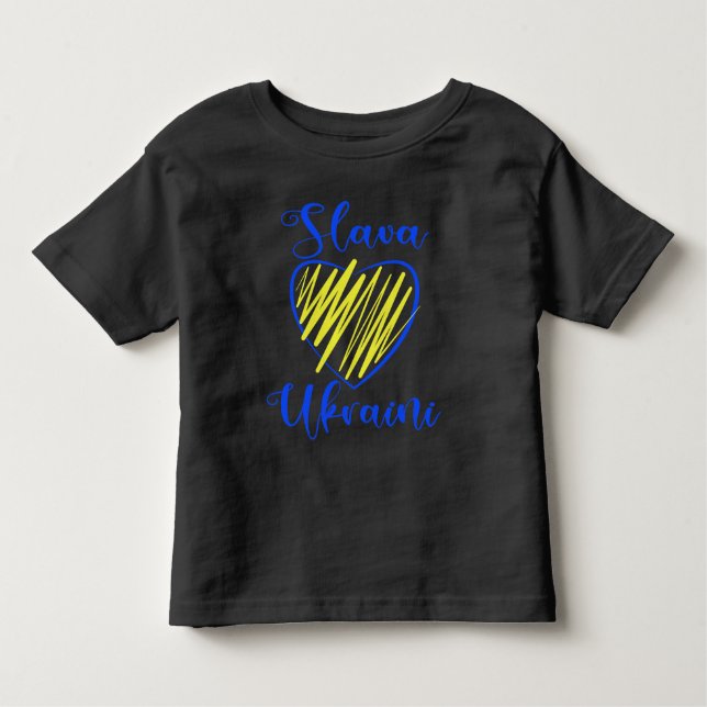 Camiseta Slogan Slava Ucraniano Glória à Ucrânia (Frente)
